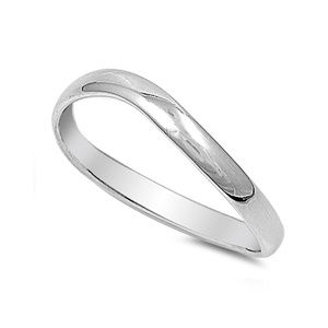 3mm Thumb Curve Band Ring 925 Sterling Silver